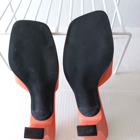 Naturalizer Peach Leather Block Heeled Sandals/Shoes 6.5M - Picture 11 of 11